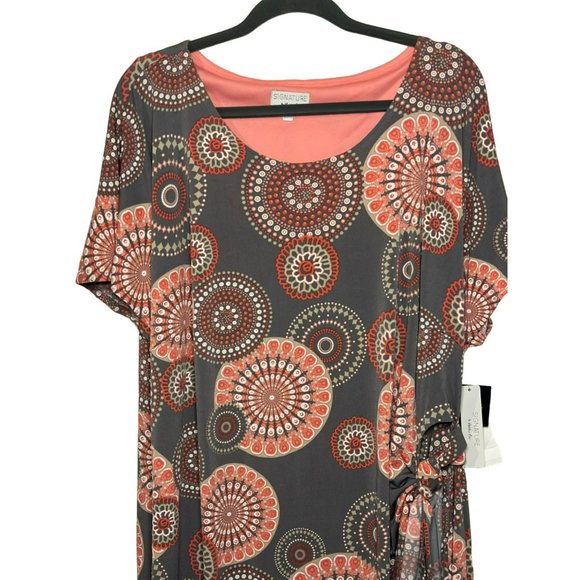 NWT Signature By Robbie Bee Ladies Short Sleeve Midi Scoop Neck Dress SZ 3X - Picture 3 of 9